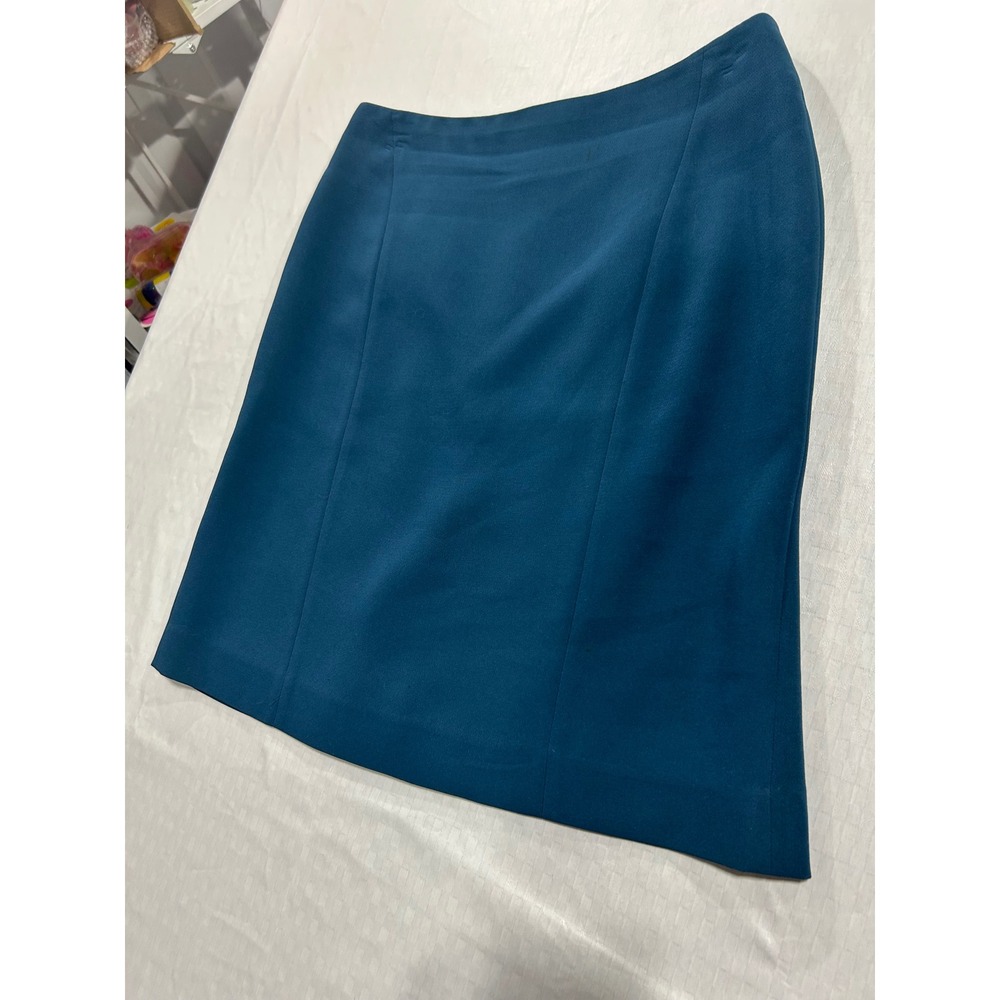 Petite‎ Sophisticate Teal Blue A-Line Mini Skirt Size 4 Workwear Career Dressy